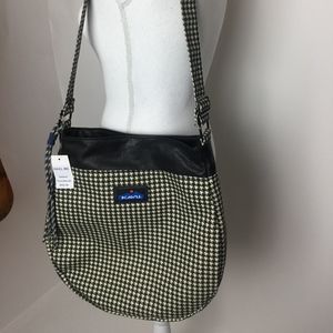 KAVU Handbag Tote Vashon Houndstooth Leather Trim